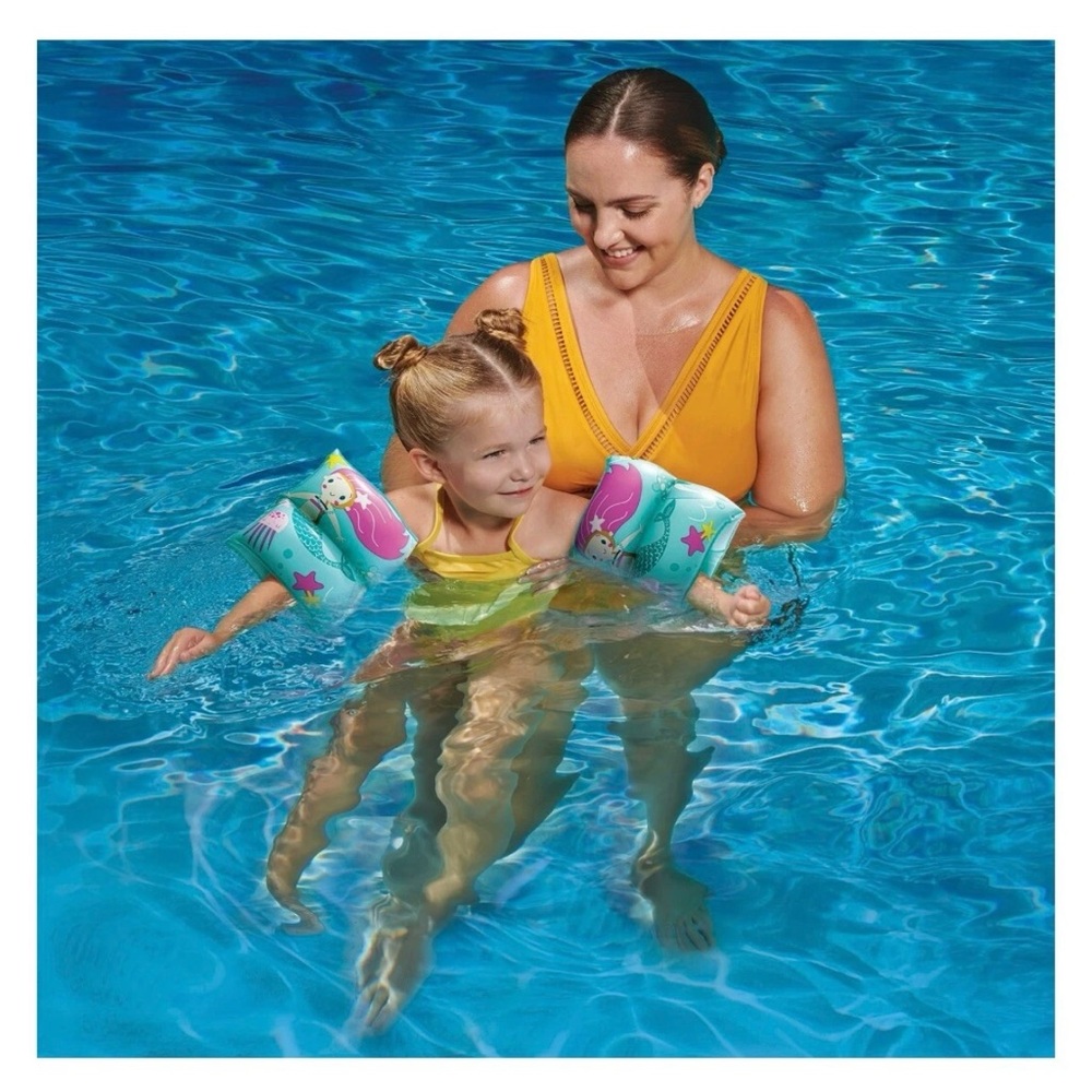 Mermaid Inflatable Printed Kids Armbands for Swimming and Floating 2 packages